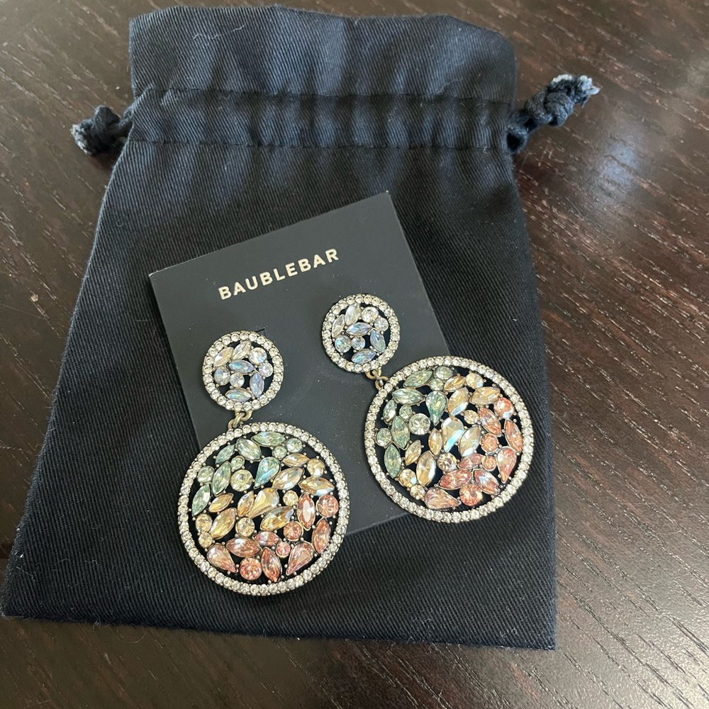 Glass stone large BaubleBar earrings.